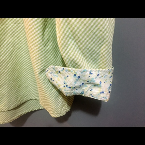 J Ferrar Green and White Button Down Dress Shirt  Size XL - Picture 4 of 6